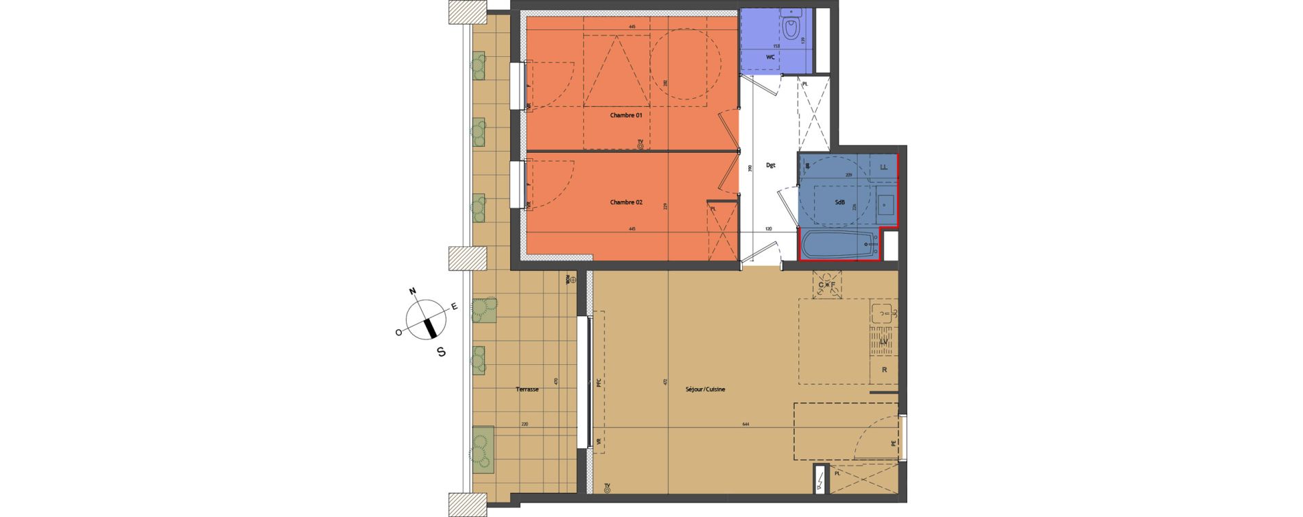 Appartement T3 de 65,00 m2 &agrave; Montpellier Estanove