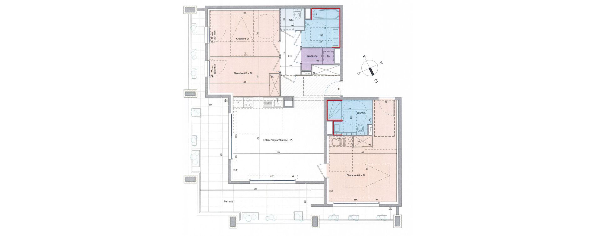 Appartement T4 de 92,10 m2 &agrave; Montpellier Estanove