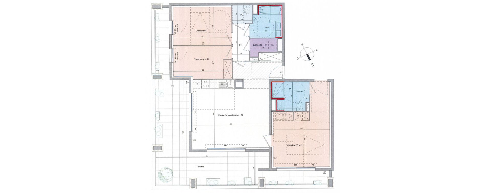 Appartement T4 de 92,10 m2 &agrave; Montpellier Estanove