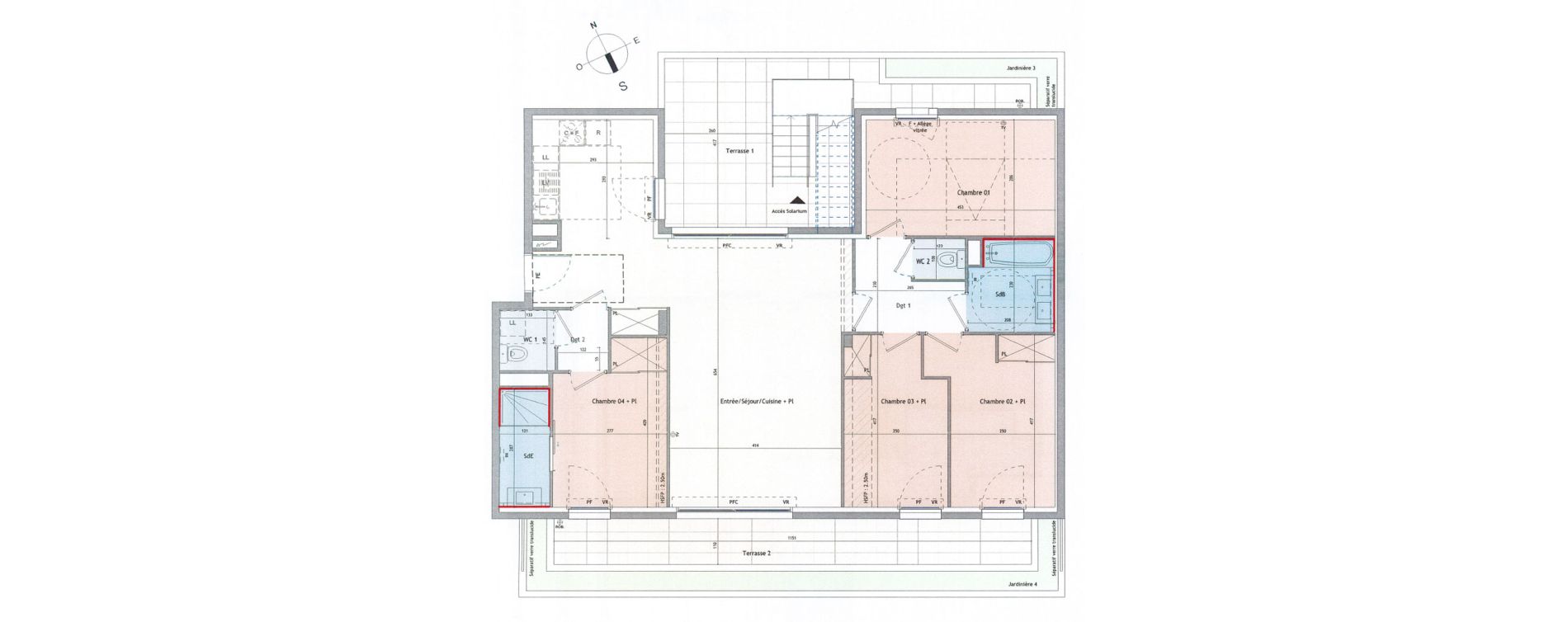 Appartement T5 de 103,40 m2 &agrave; Montpellier Estanove