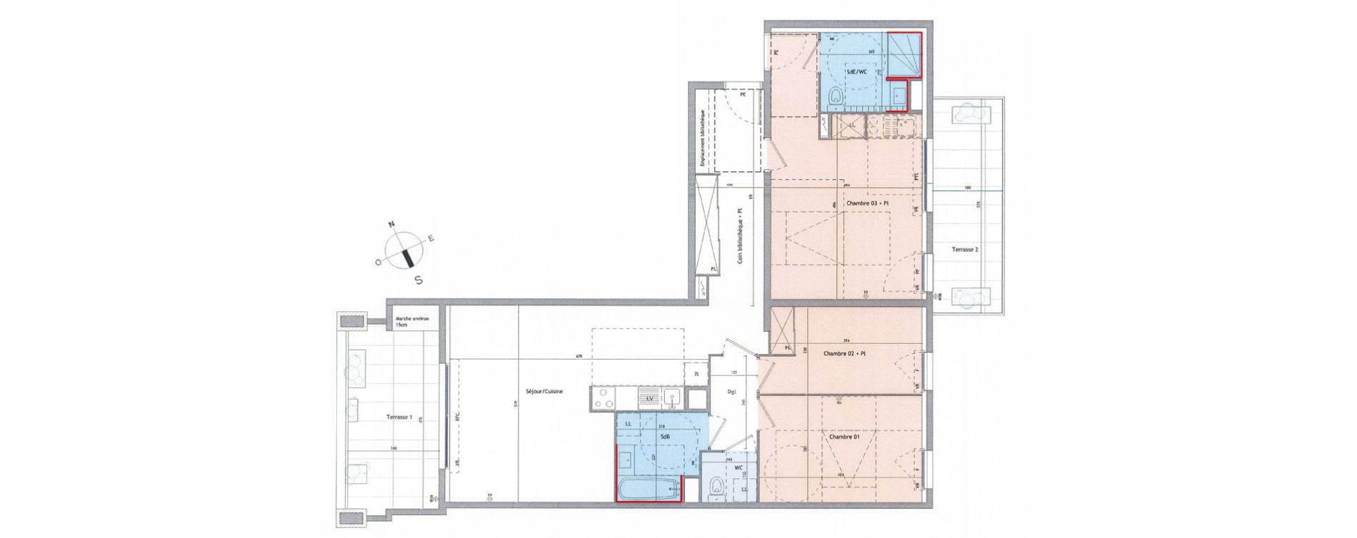 Appartement T4 de 99,40 m2 &agrave; Montpellier Estanove