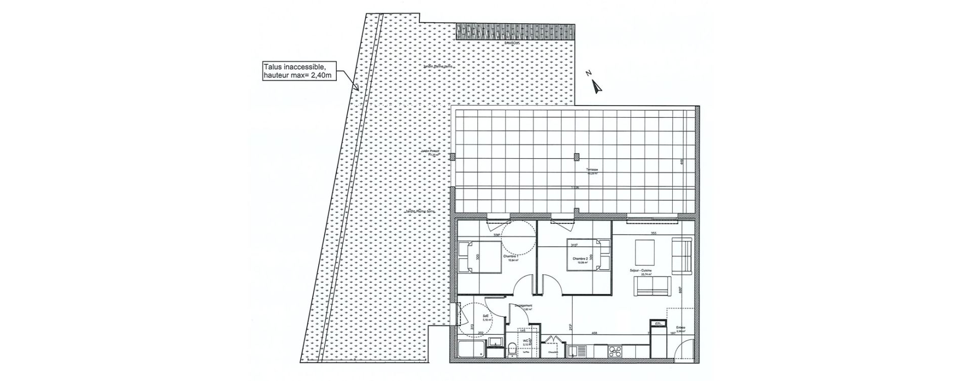 Appartement T3 de 58,77 m2 &agrave; Montpellier Hopitaux-facultes
