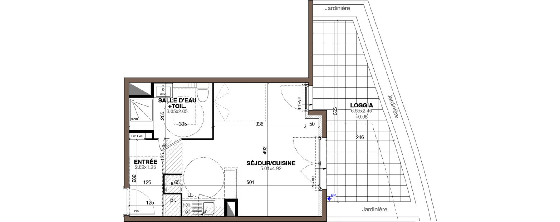 Appartement T1 de 31,70 m2 &agrave; Montpellier Hopitaux-facultes