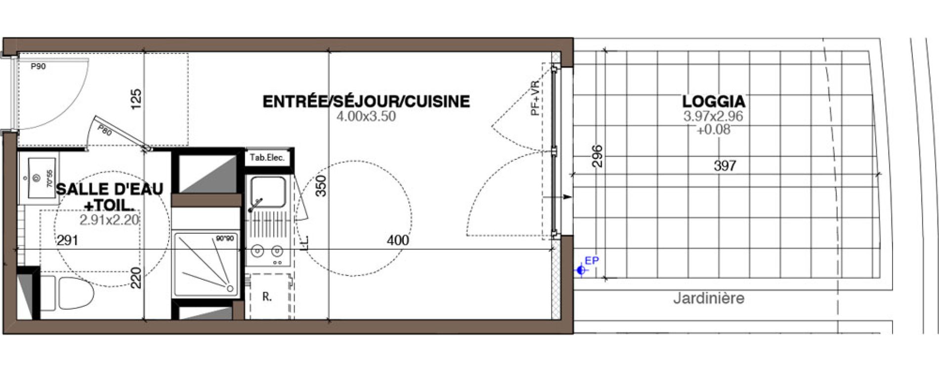 Appartement T1 de 22,60 m2 &agrave; Montpellier Hopitaux-facultes