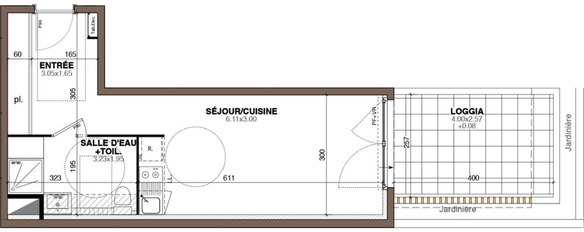 Appartement T1 de 31,30 m2 &agrave; Montpellier Hopitaux-facultes