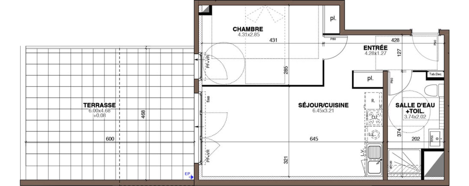 Appartement T2 de 45,90 m2 &agrave; Montpellier Hopitaux-facultes