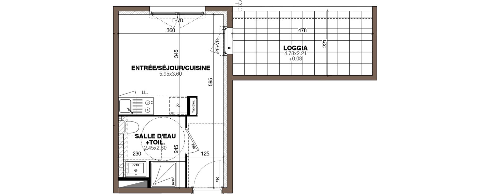 Appartement T1 de 20,10 m2 &agrave; Montpellier Hopitaux-facultes