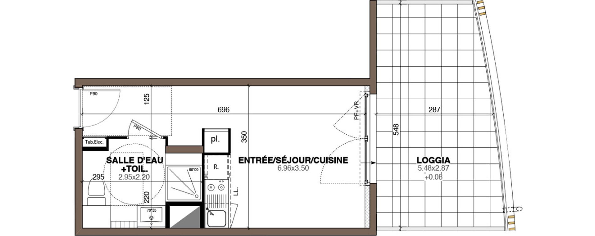 Appartement T1 de 22,60 m2 &agrave; Montpellier Hopitaux-facultes