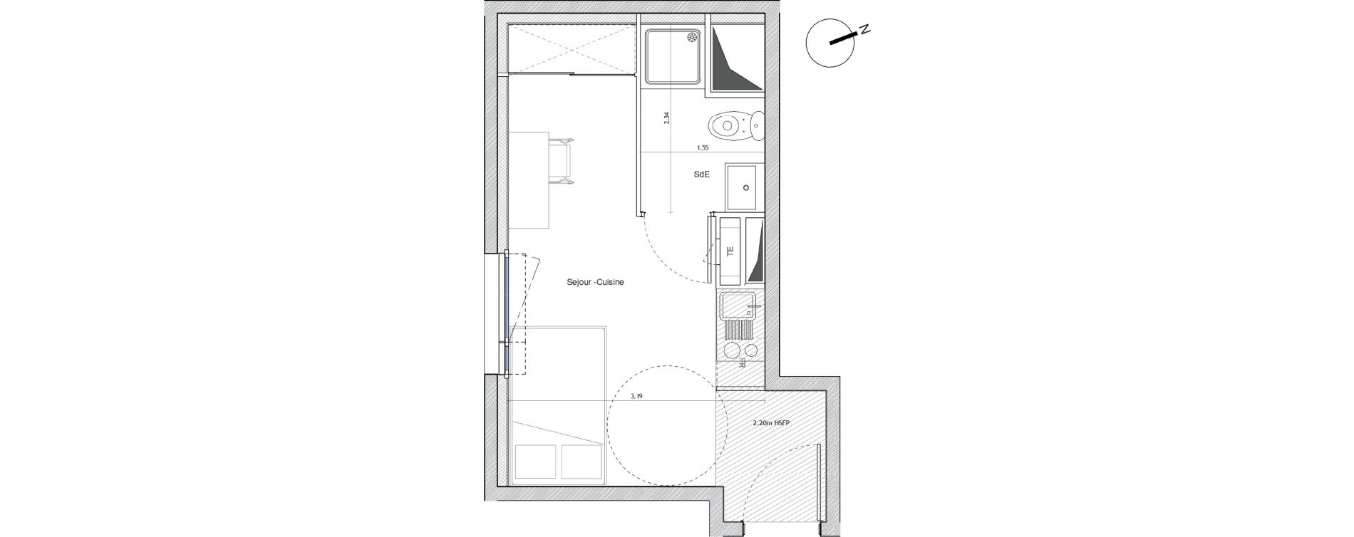 Appartement T1 de 18,40 m2 &agrave; Montpellier Montpellier centre