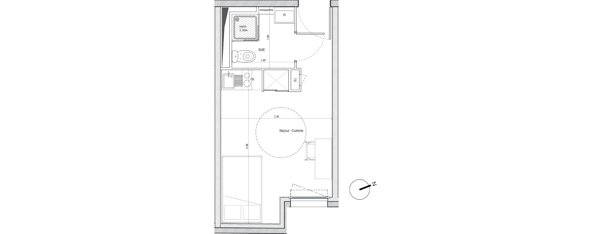 Appartement T1 de 18,90 m2 &agrave; Montpellier Montpellier centre