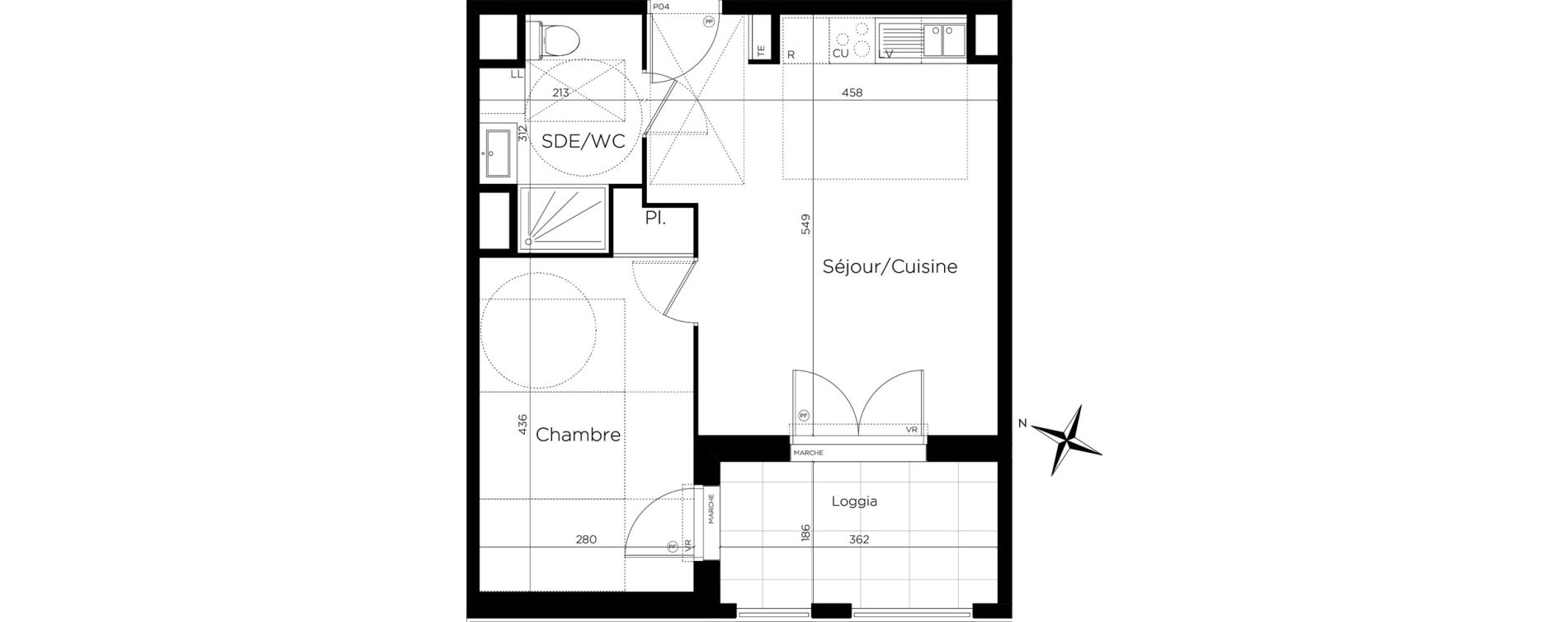 Appartement T2 de 40,97 m2 &agrave; Montpellier Alco