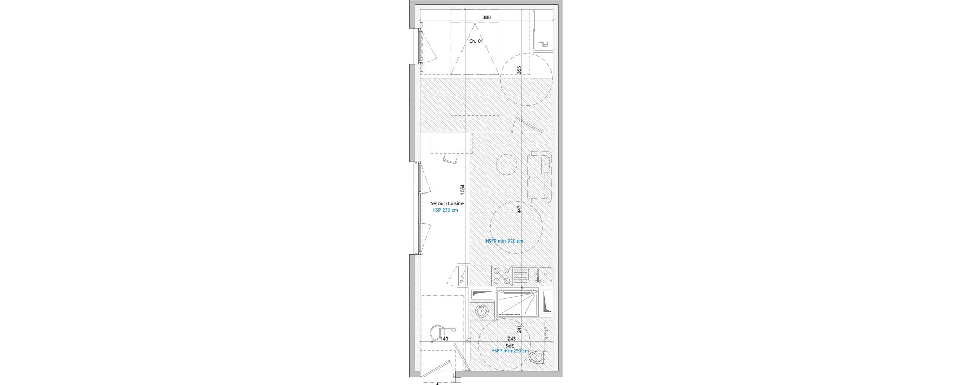 Appartement T2 meubl&eacute; de 39,10 m2 &agrave; Montpellier Aiguelongue