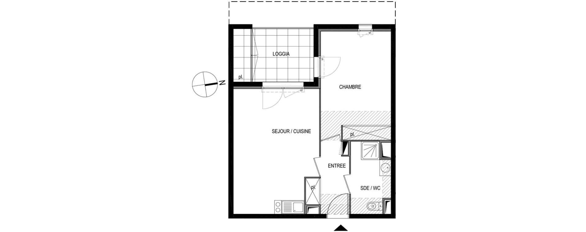 Appartement T2 de 43,20 m2 &agrave; Montpellier Le petit bard