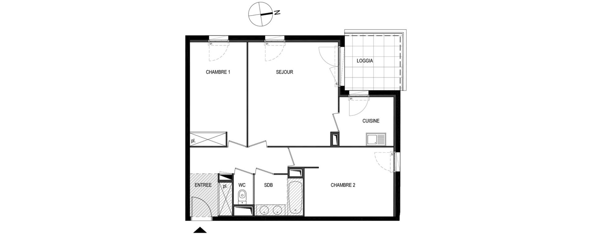 Appartement T3 de 64,65 m2 &agrave; Montpellier Le petit bard