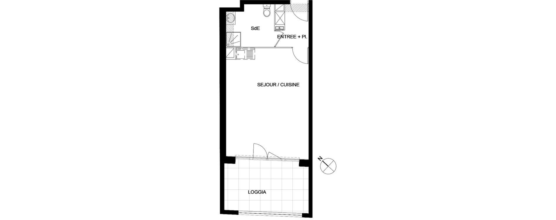 Appartement T1 de 34,77 m2 &agrave; Montpellier Hopitaux-facultes