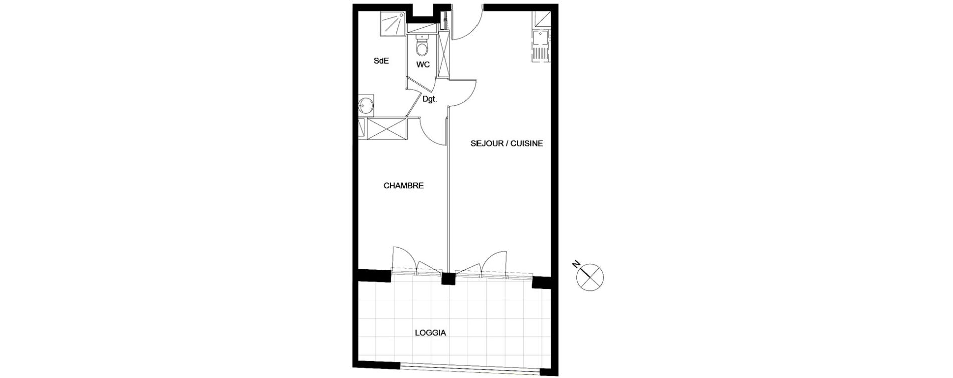 Appartement T2 de 46,89 m2 &agrave; Montpellier Hopitaux-facultes