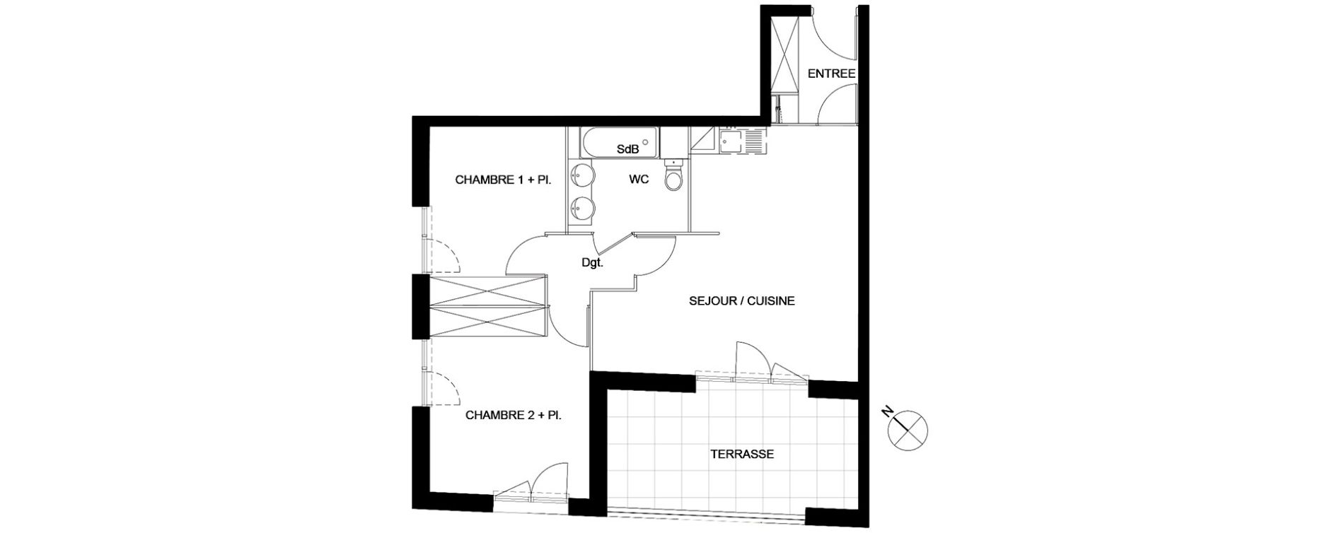 Appartement T3 de 59,50 m2 &agrave; Montpellier Hopitaux-facultes