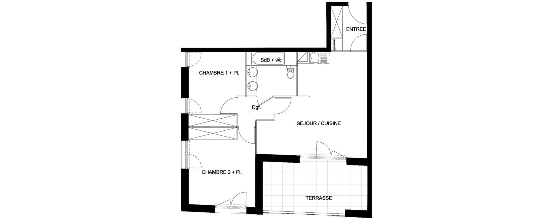 Appartement T3 de 59,50 m2 &agrave; Montpellier Hopitaux-facultes