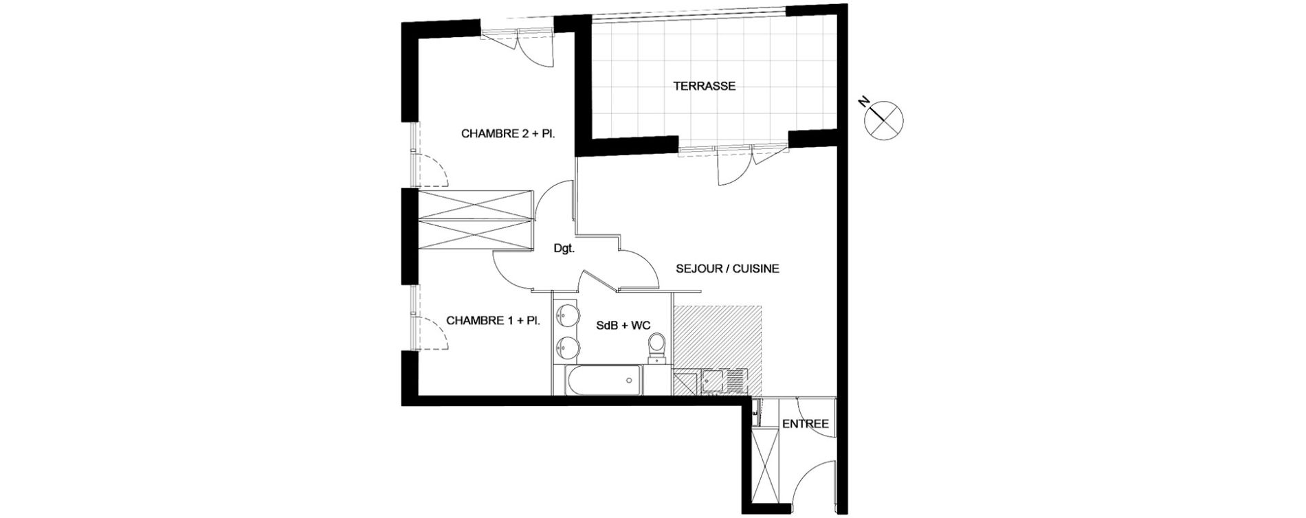 Appartement T3 de 61,27 m2 &agrave; Montpellier Hopitaux-facultes