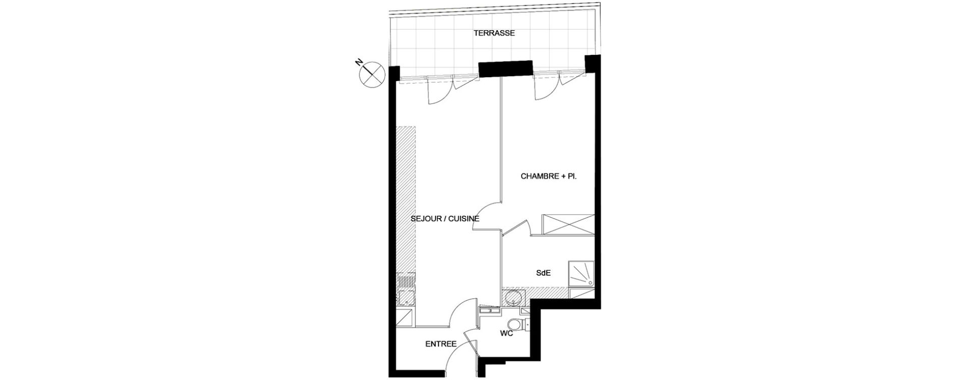 Appartement T2 de 48,83 m2 &agrave; Montpellier Hopitaux-facultes