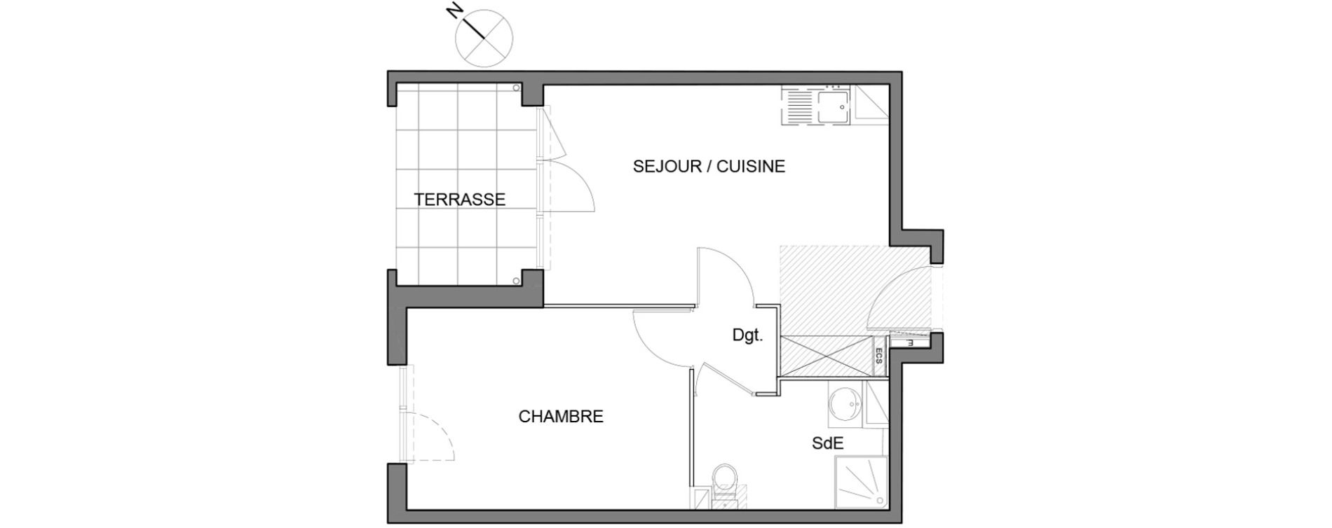 Appartement T2 de 36,81 m2 &agrave; Montpellier Hopitaux-facultes