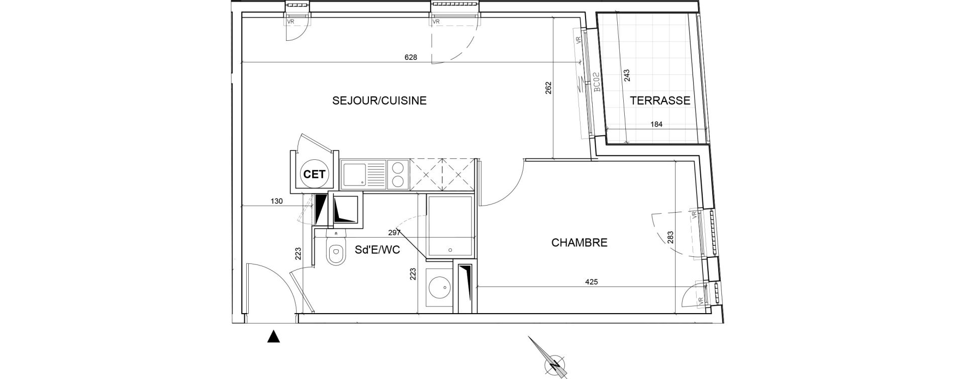 Appartement T2 de 39,40 m2 &agrave; Montpellier Alco