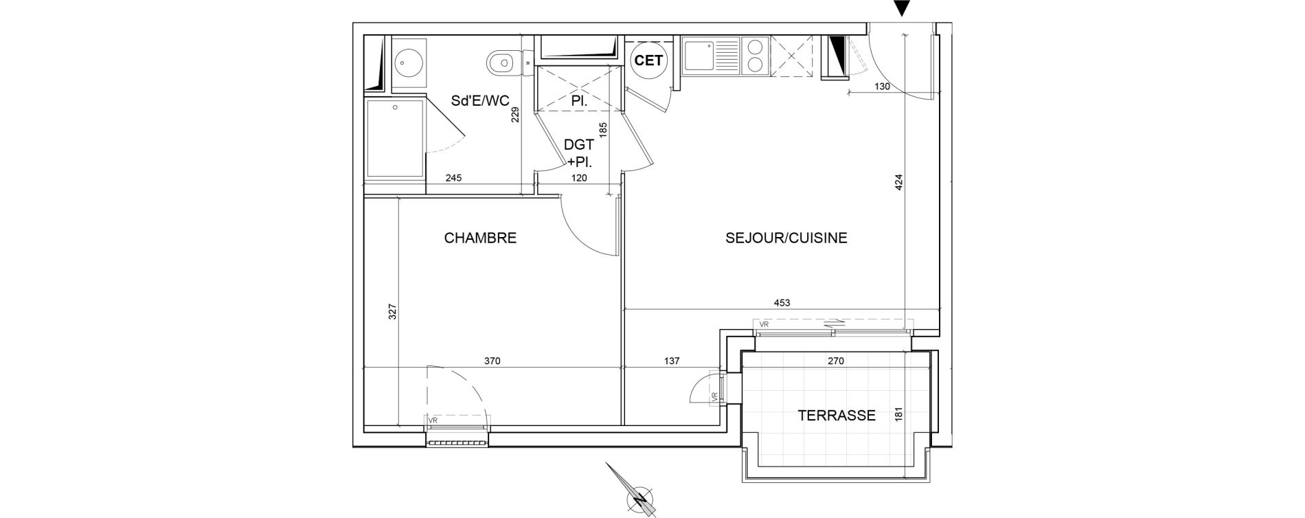 Appartement T2 de 40,20 m2 &agrave; Montpellier Alco