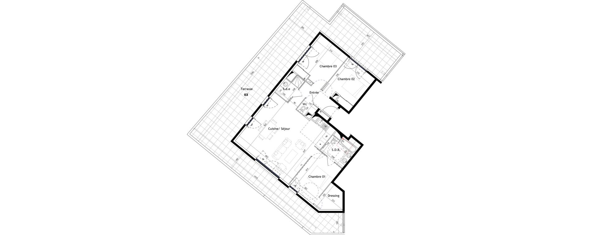 Appartement T4 de 94,10 m2 &agrave; Montpellier Croix d argent