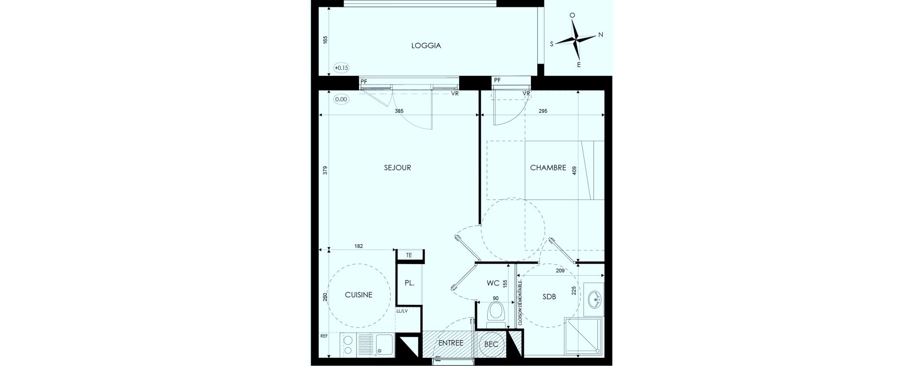 Appartement T2 de 42,30 m2 &agrave; Montpellier Montpellier centre