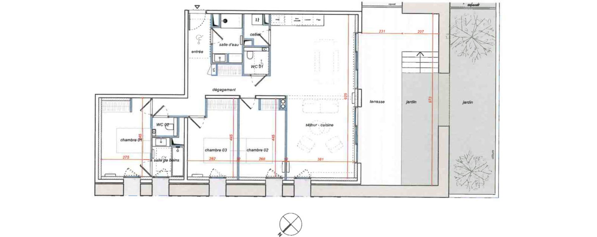 Appartement T4 de 101,20 m2 &agrave; Montpellier Montcalm