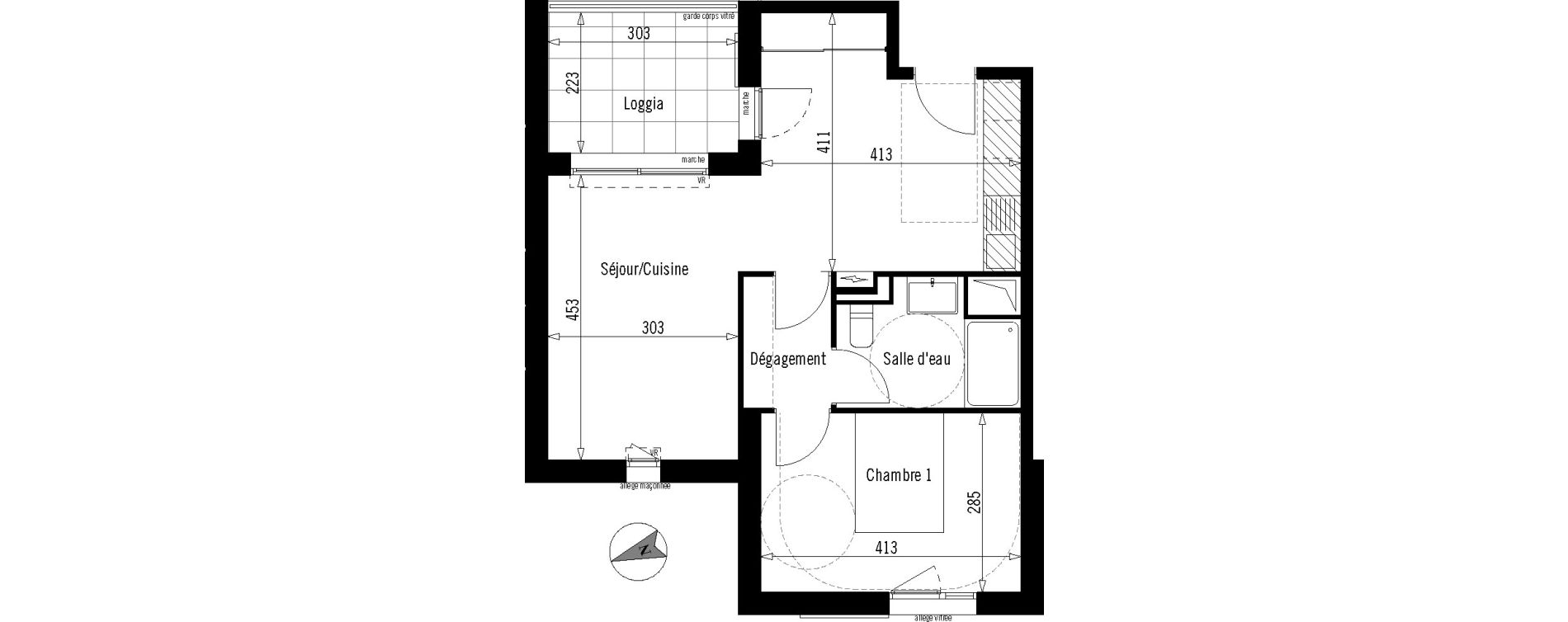 Appartement T2 de 48,90 m2 &agrave; Montpellier Ovalie