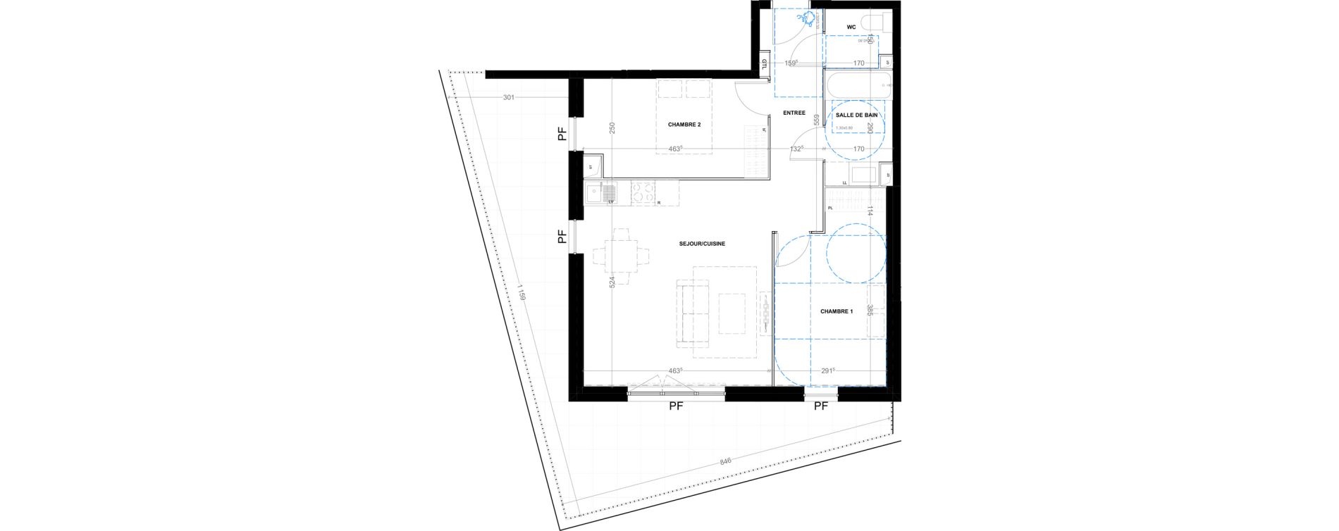 Appartement T3 de 63,23 m2 &agrave; Montpellier Tournezy