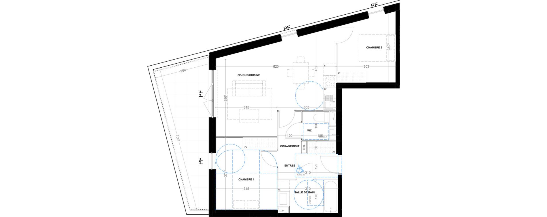 Appartement T3 de 62,79 m2 &agrave; Montpellier Tournezy