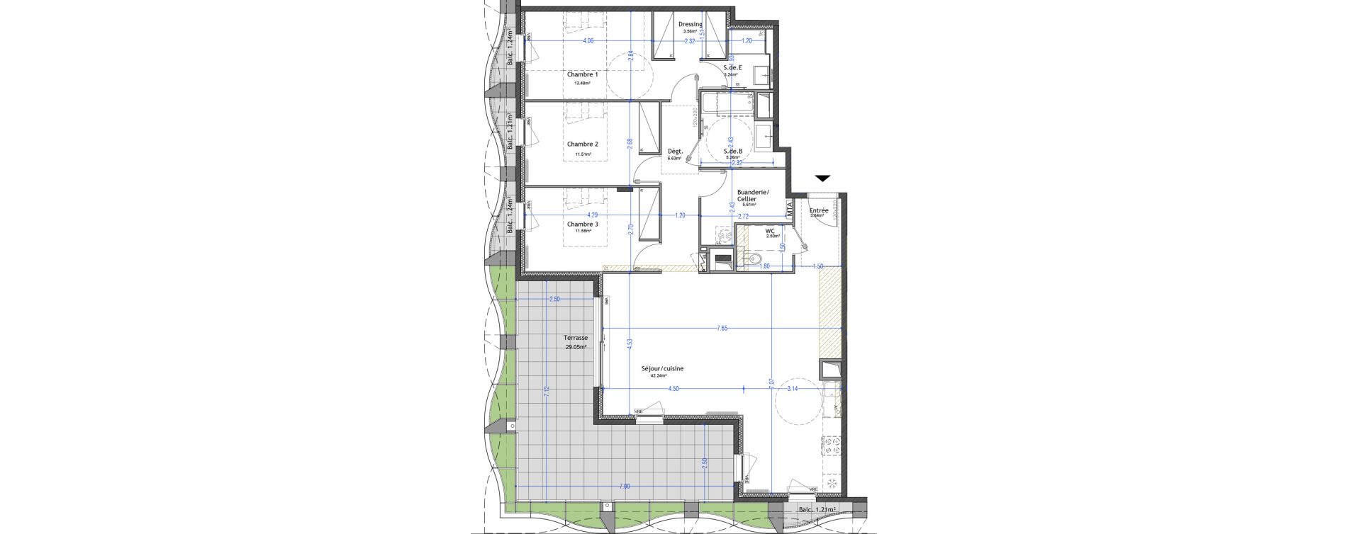 Appartement T4 de 109,25 m2 &agrave; Montpellier Cit&eacute; cr&eacute;ative