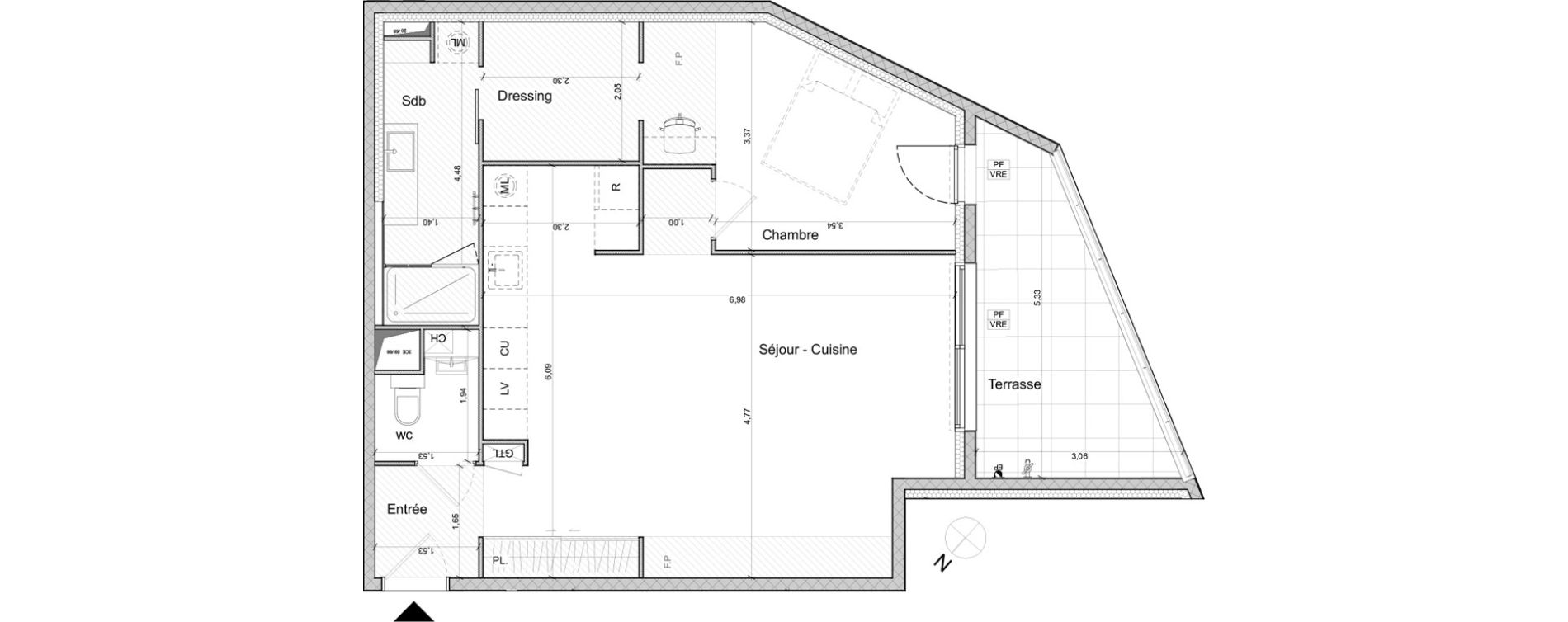 Appartement T2 de 63,99 m2 &agrave; Montpellier Plan des 4 seigneurs