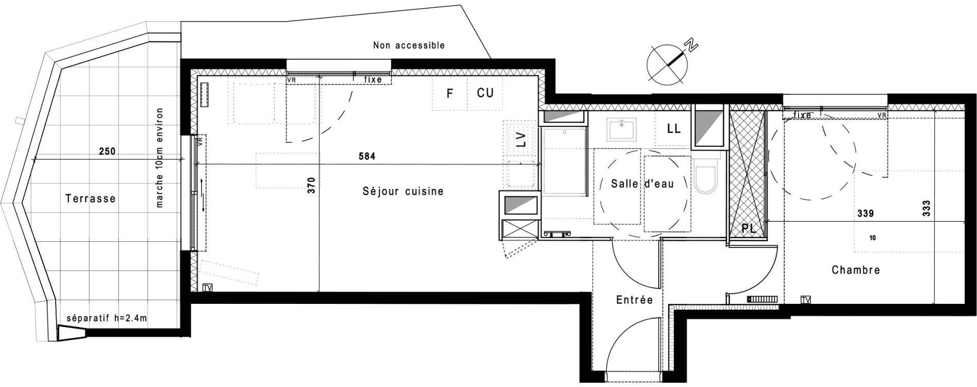Appartement T2 de 45,80 m2 &agrave; Montpellier Hopitaux-facultes