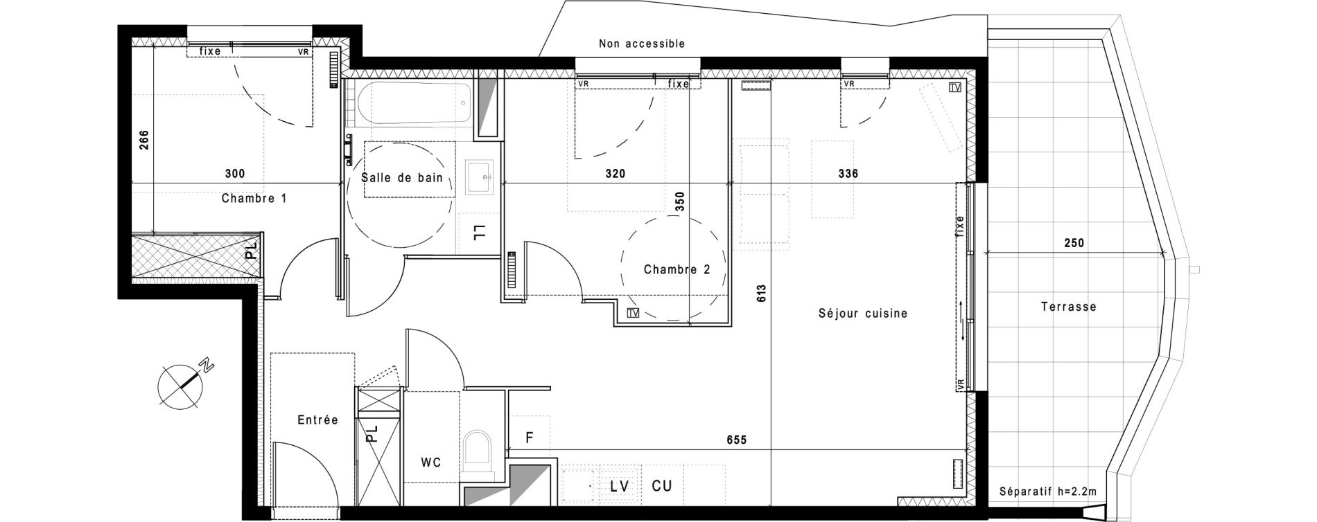 Appartement T3 de 65,70 m2 &agrave; Montpellier Hopitaux-facultes