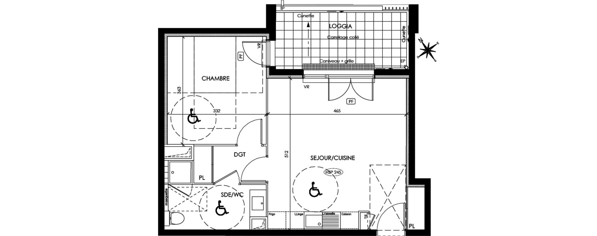 Appartement T2 de 45,43 m2 &agrave; Montpellier Pierres vives