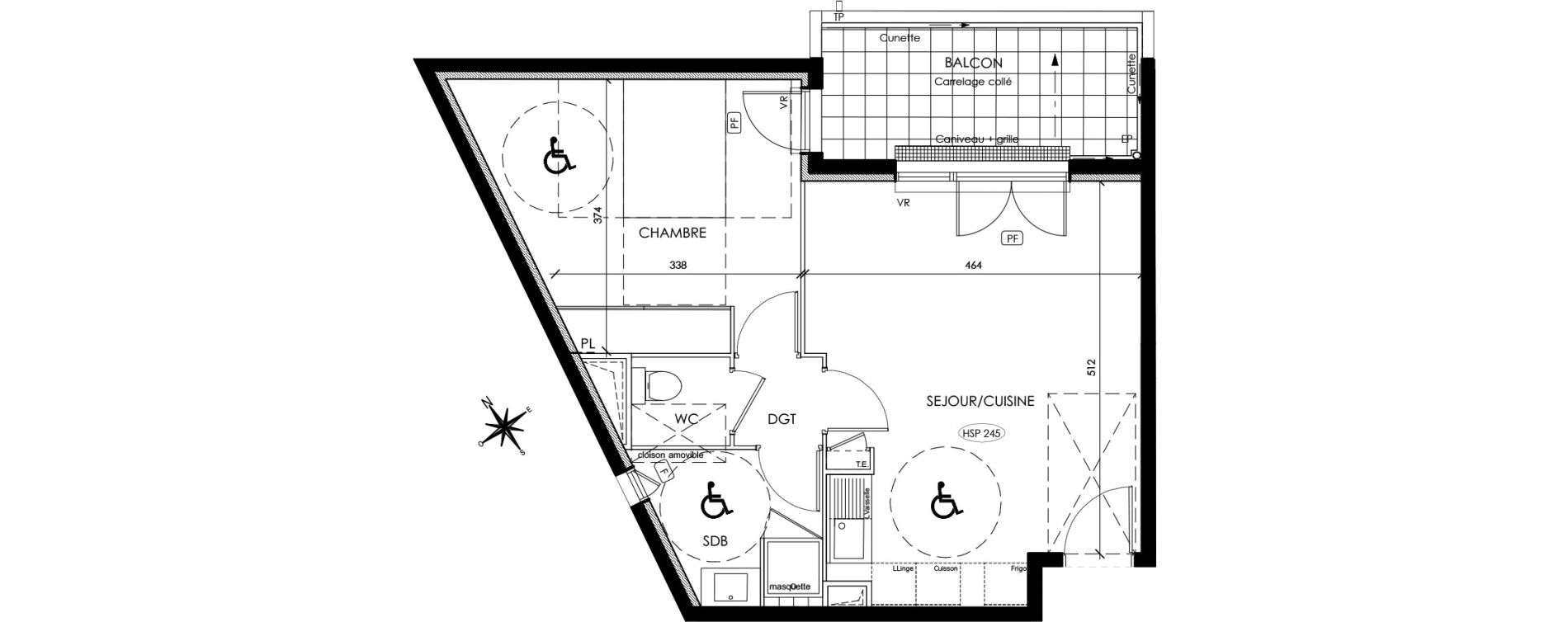 Appartement T2 de 47,36 m2 &agrave; Montpellier Pierres vives