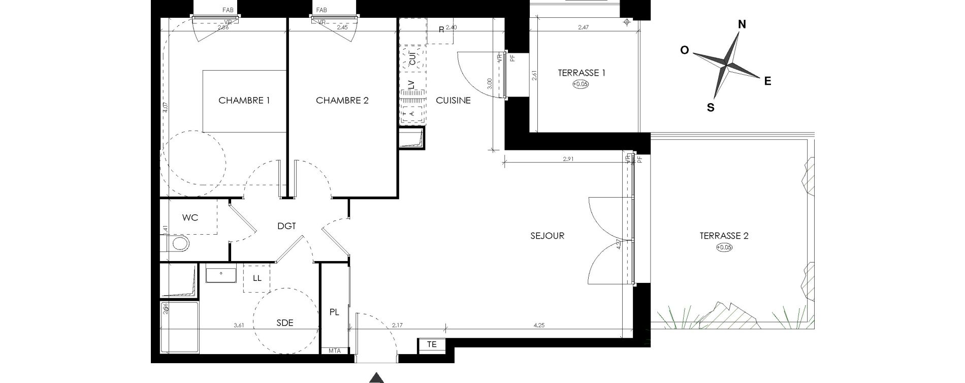 Appartement T3 de 69,45 m2 &agrave; Montpellier R&eacute;publique