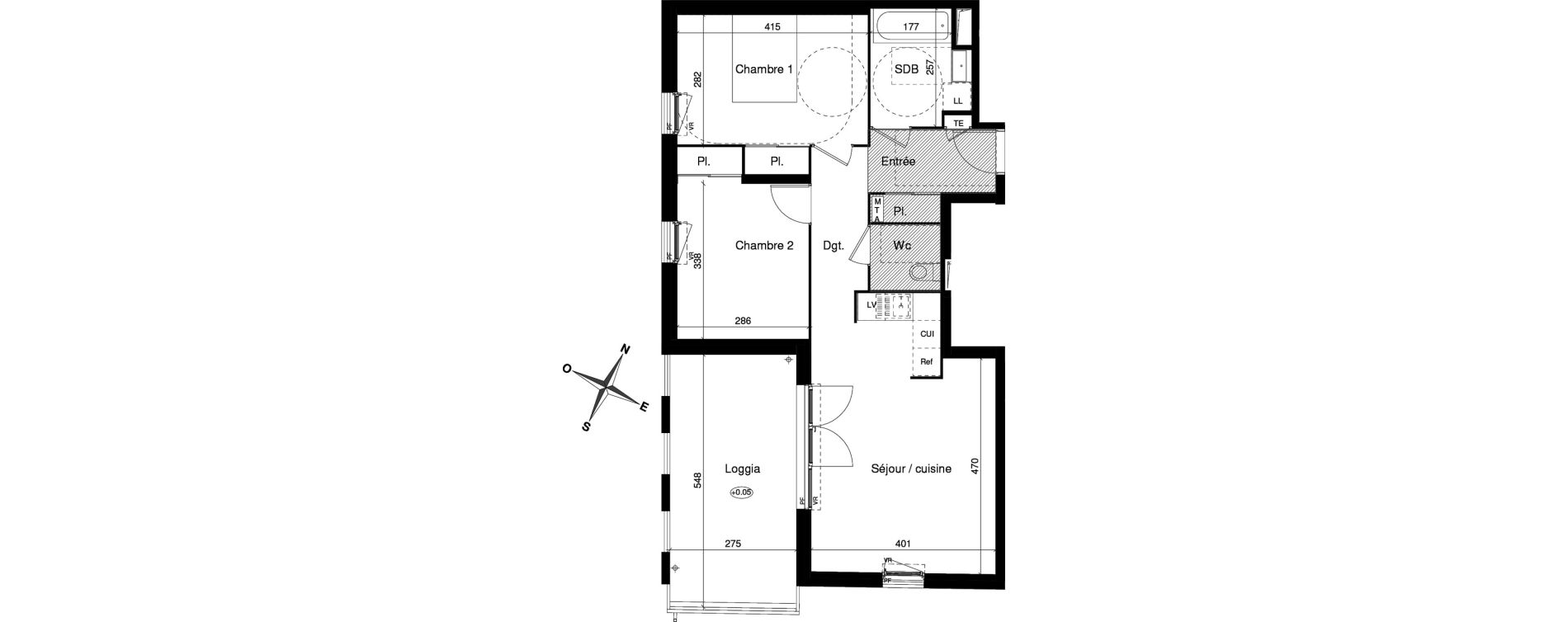Appartement T3 de 61,45 m2 &agrave; Montpellier R&eacute;publique