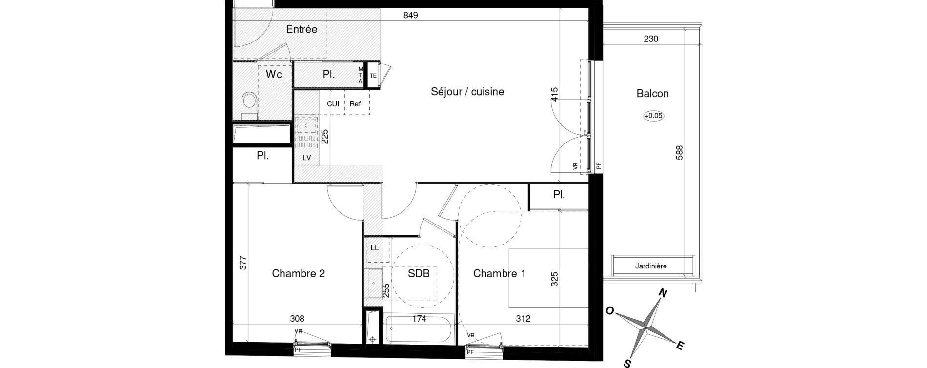 Appartement T3 de 65,30 m2 &agrave; Montpellier R&eacute;publique