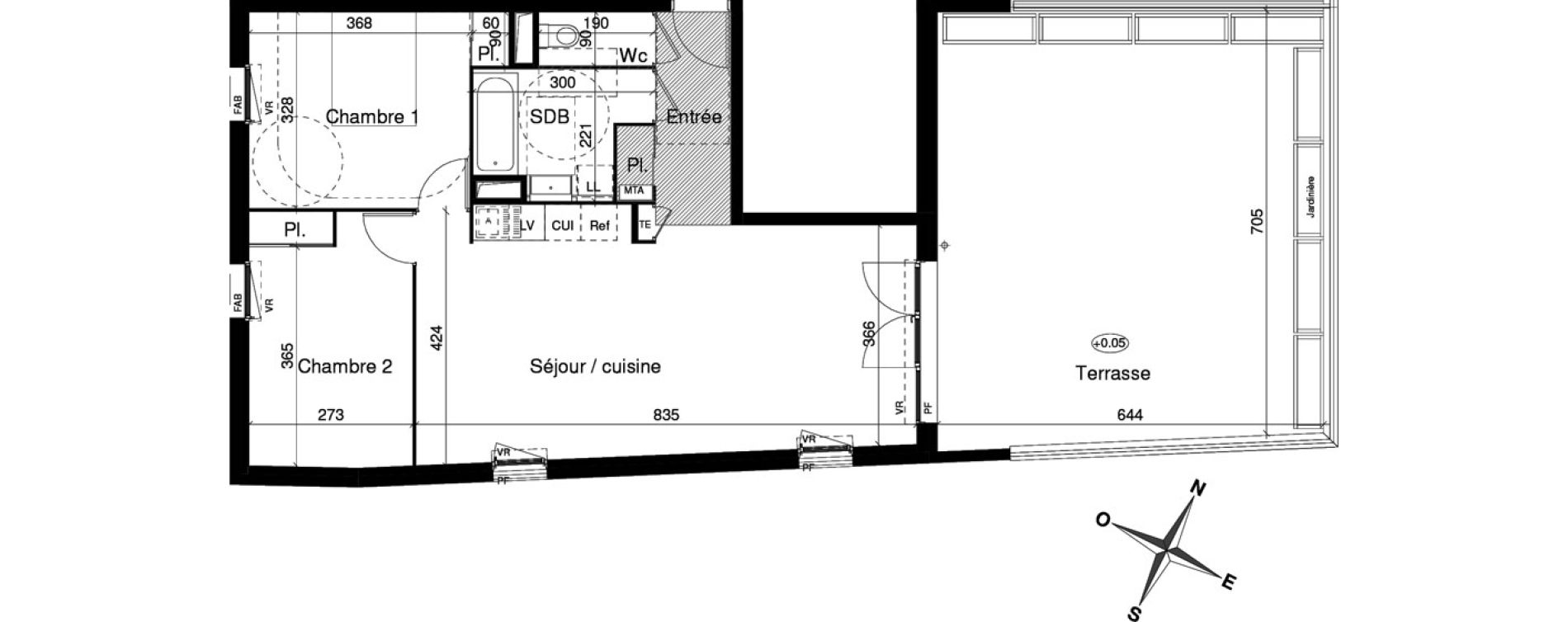 Appartement T3 de 69,45 m2 &agrave; Montpellier R&eacute;publique