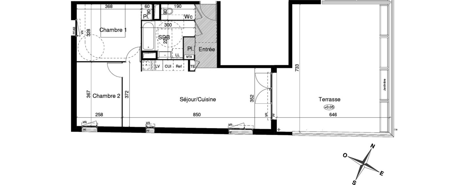 Appartement T3 de 65,30 m2 &agrave; Montpellier R&eacute;publique