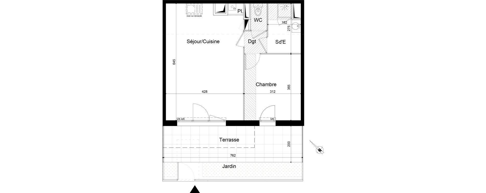 Appartement T2 de 46,30 m2 &agrave; Montpellier La chamberte