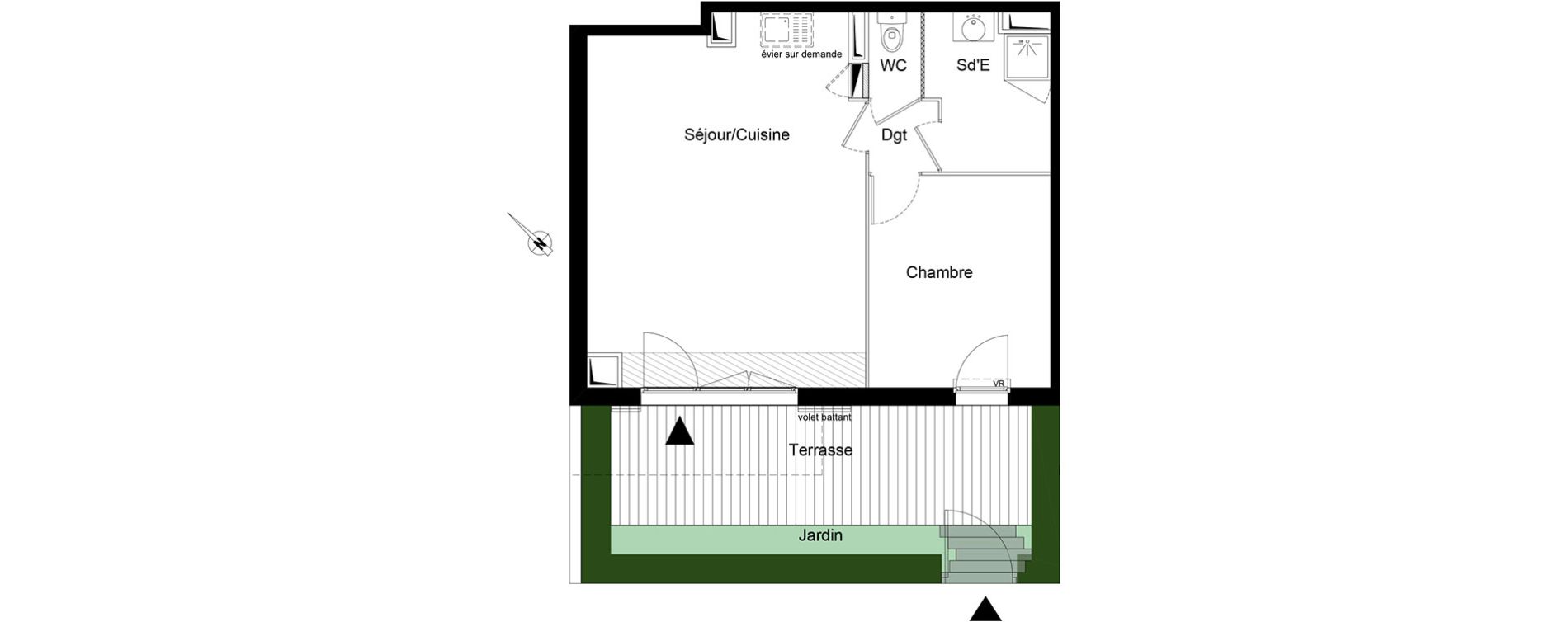 Appartement T2 de 48,30 m2 &agrave; Montpellier La chamberte