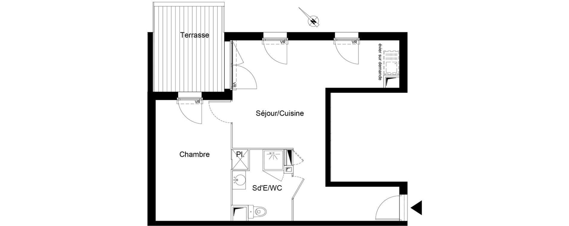 Appartement T2 de 44,50 m2 &agrave; Montpellier La chamberte