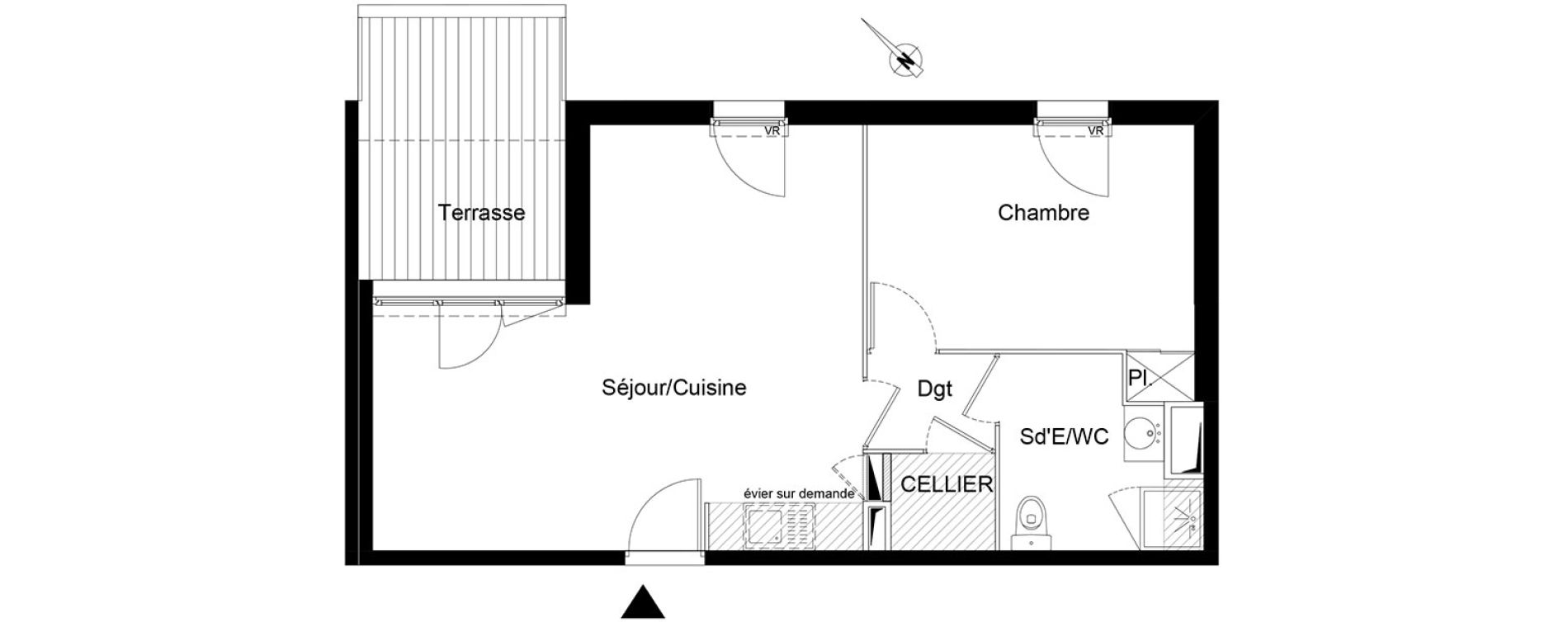Appartement T2 de 47,50 m2 &agrave; Montpellier La chamberte