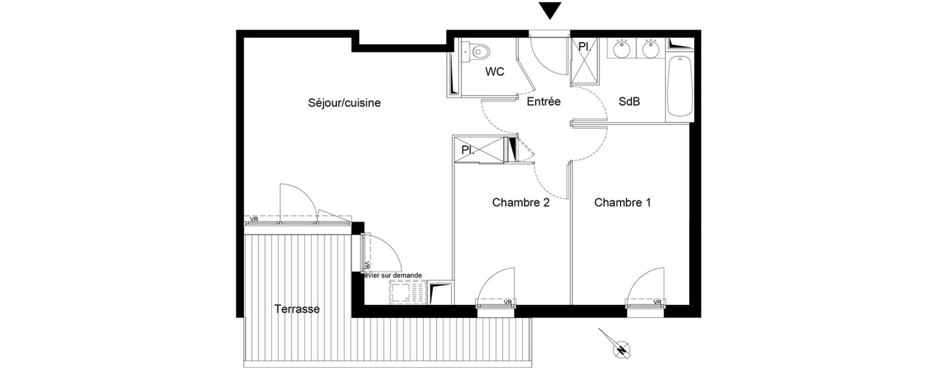 Appartement T3 de 60,45 m2 &agrave; Montpellier La chamberte