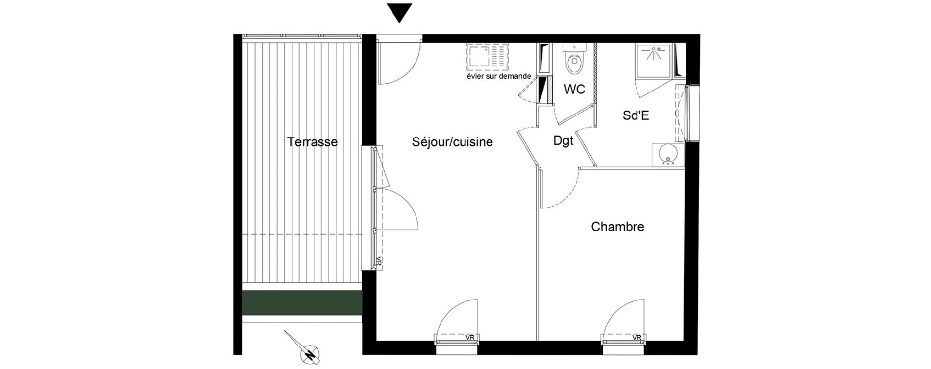 Appartement T2 de 41,65 m2 &agrave; Montpellier La chamberte